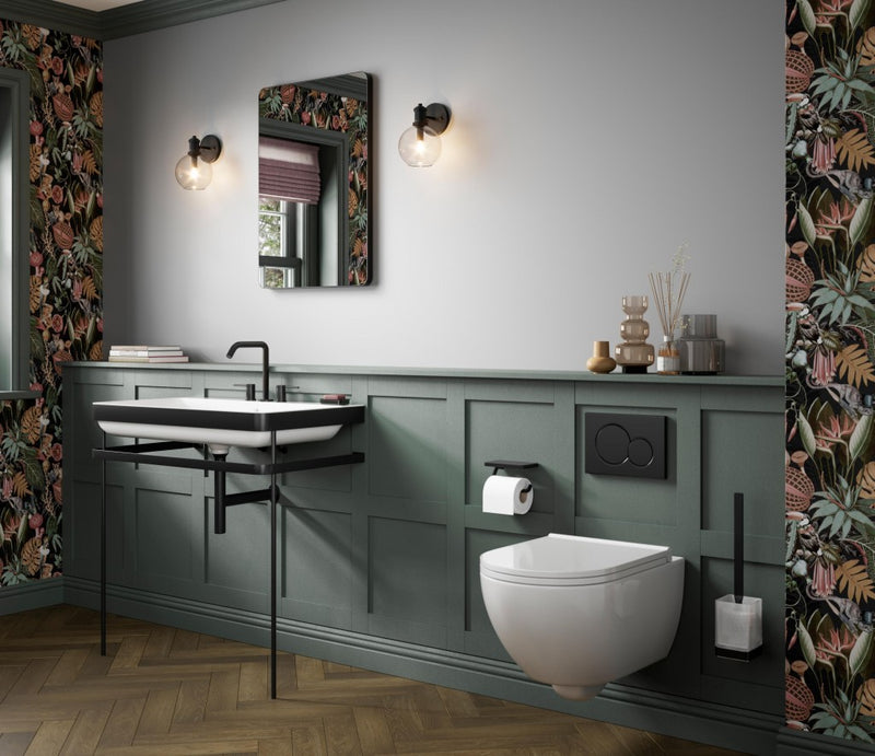 Helix Rectangular Mirror Black Frame 600x400mm