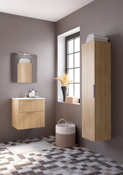 Helmsley 600mm Two Drawer Wall Hung Unit & Basin in Burlington Oak