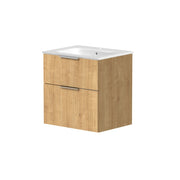 Helmsley 600mm Two Drawer Wall Hung Unit & Basin in Burlington Oak - view 2