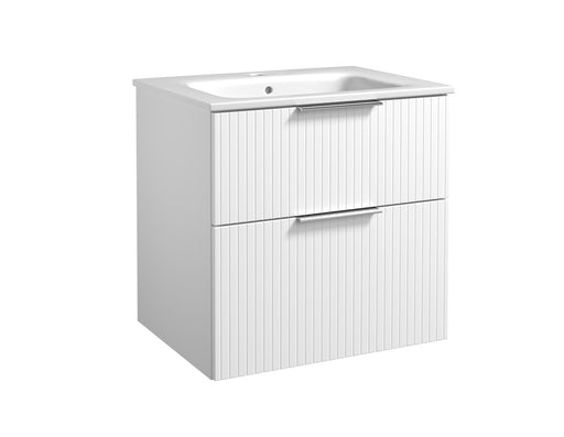 Helmsley 600mm Two Drawer Wall Hung Unit & Basin in Matt White