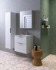 Helmsley 600mm Two Drawer Wall Hung Unit & Basin in Matt White - view 2