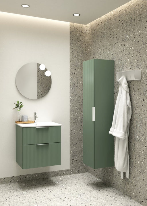 Helmsley 600mm Two Drawer Wall Hung Unit & Basin in Reed Green