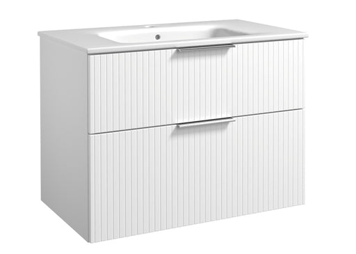 Helmsley 800mm Two Drawer Wall Hung Unit & Basin in Matt White