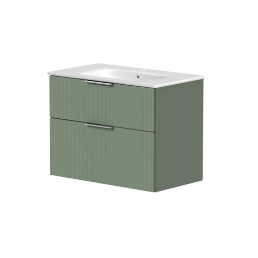 Helmsley 800mm Two Drawer Wall Hung Unit & Basin in Reed Green