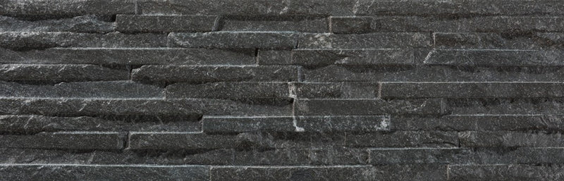 Hollywood black split face stone effect tile 170x520mm - view 2