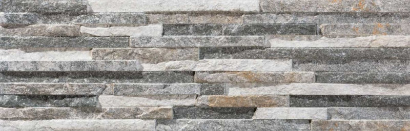 Hollywood grey split face stone effect tile 170x520mm - view 3
