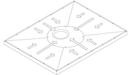 Impey Aqua-Dec EasyFit four way fall to central drain diagram