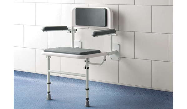 Impey Deluxe padded fold down shower seat with back and arms (S1/P)