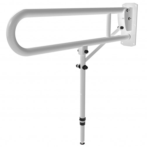 Impey DR11 shower-rated drop down hinged support rail 800mm with support leg, white