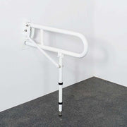 Impey DR12 shower-rated drop down hinged support rail 650mm with support leg, white
