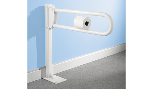 Impey floor mounted post for hinged support rails, white (DR3)