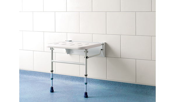 Impey fold down shower seat with legs, white (S2)