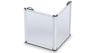 Impey Freeglide freestanding half-height carer shower screen, 2 panel, in a wetroom