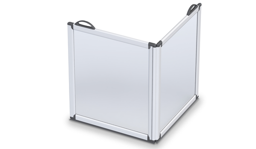Impey Freeglide freestanding half-height carer shower screen, 2 panel, in a wetroom