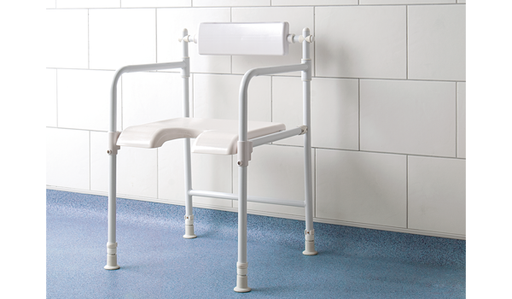 Impey freestanding shower chair with arms, white (S5)
