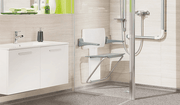 Impey Level-Dec EasyFit wetroom floor former installed with a vinyl floor finish