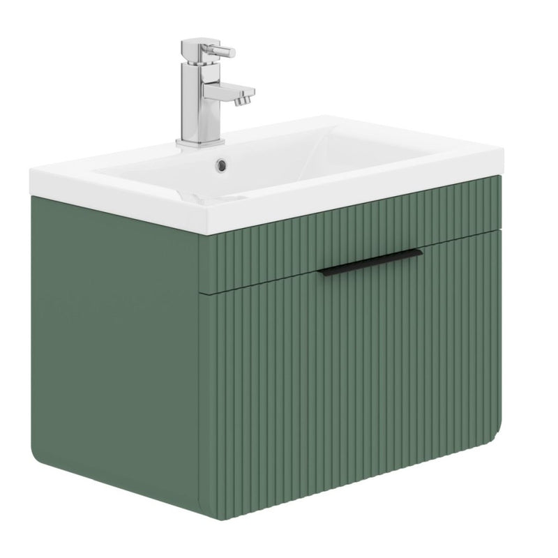 Impressions 600mm 1 Drawer Basin Vanity Unit Labrador Green