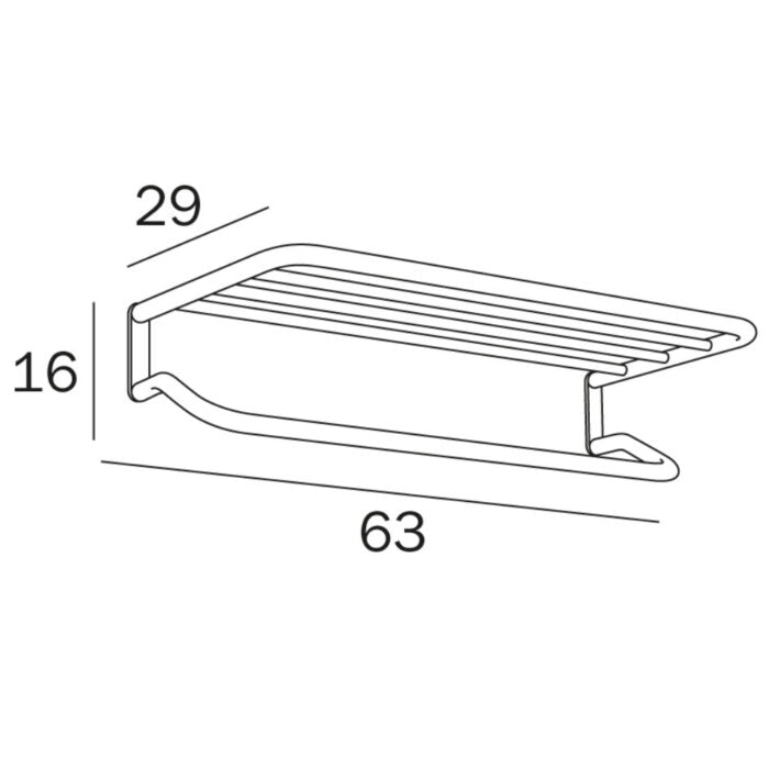 Inda Ego Towel Rack 63x16hx29cm (A13680CR)