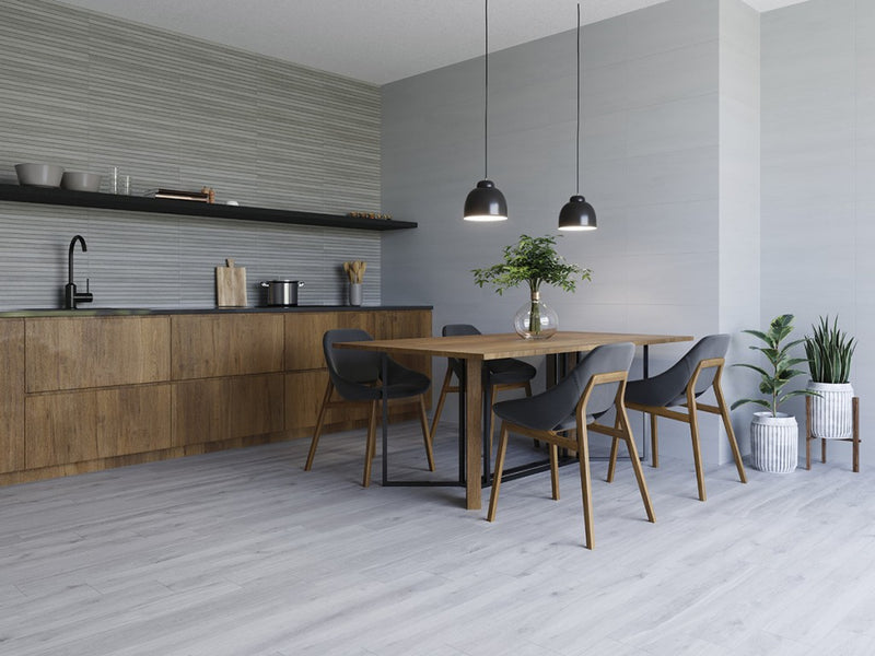 Jupiter grey slatted wood effect wall tile 310x610mm - view 3