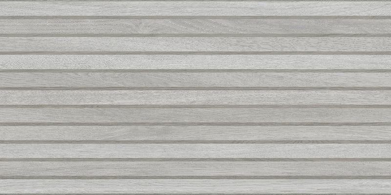 Jupiter grey slatted wood effect wall tile 310x610mm - view 4