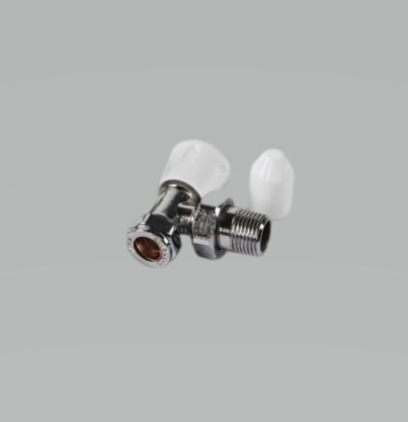Kartell chrome angled lockshield and wheelhead radiator valve