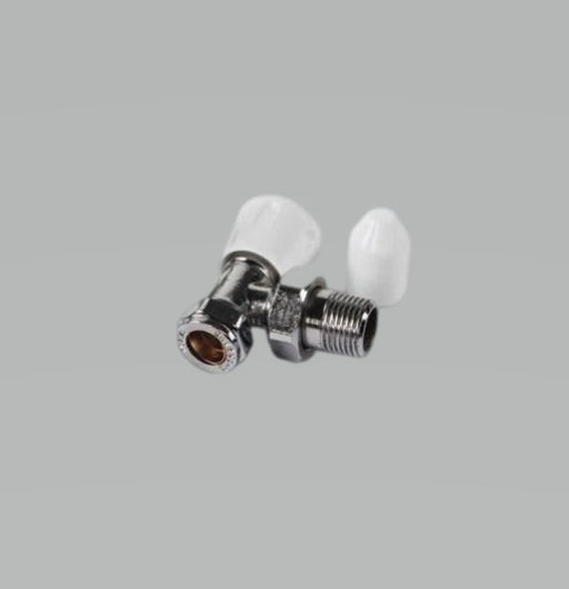 Kartell chrome angled lockshield and wheelhead radiator valve