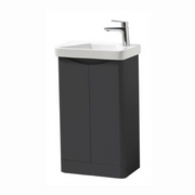 Kartell K-VIT Arc 500mm Floor Standing Cloakroom Unit and Basin in Matt Graphite