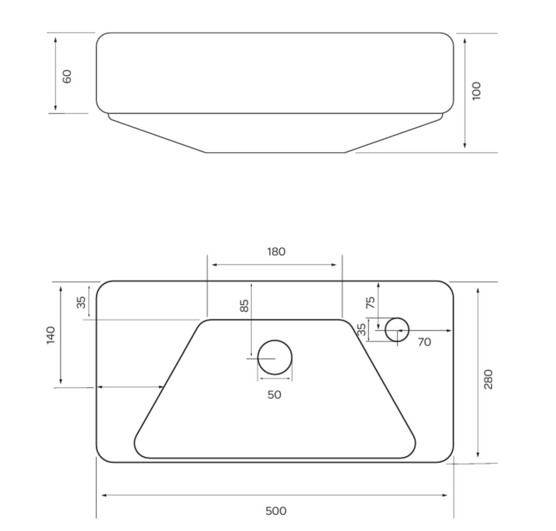 Kartell K-VIT Arc 500mm Floor Standing Cloakroom Unit ceramic basin in Matt Graphite