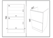Kartell K-VIT Arc 500mm Floor Standing Vanity Unit in Matt Cashmere (dimensions)