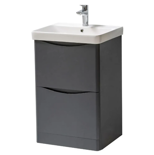 Kartell K-VIT Arc 500mm Floor Standing Vanity Unit and Basin in Matt Graphite