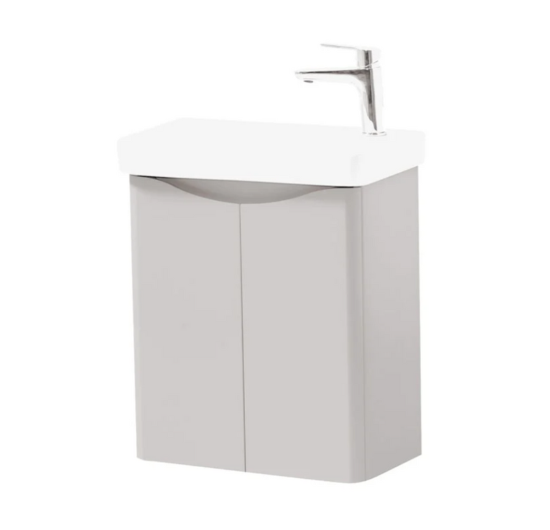 Kartell K-VIT Arc 500mm Wall Mounted Cloakroom Unit and Basin in Matt Cashmere