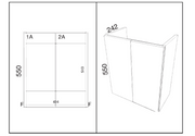 Kartell K-VIT Arc 500mm Wall Mounted Cloakroom Unit in Matt Cashmere (dimensions)