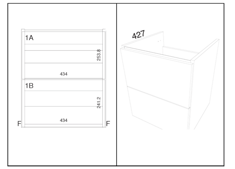 Kartell K-VIT Arc 500mm Wall Mounted Vanity Unit and Basin in Matt Graphite (view 2)