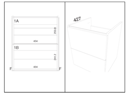 Kartell K-VIT Arc 500mm Wall Mounted Vanity Unit and Basin in Matt Graphite (view 2)