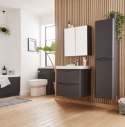Kartell K-VIT Arc 500mm WC Unit in Matt Graphite (bathroom setting)