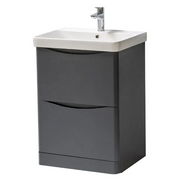 Kartell K-VIT Arc 600mm Floor Standing Vanity Unit and Basin in Matt Graphite
