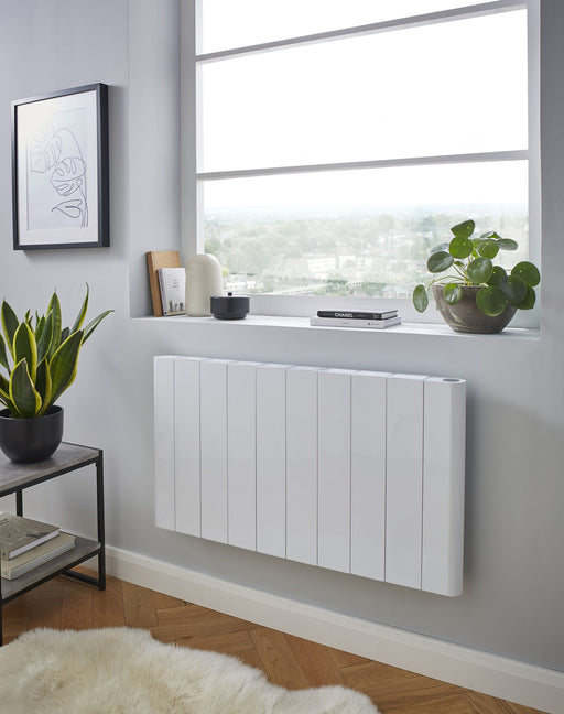 Kartell Capri horizontal electric aluminium radiator in gloss white