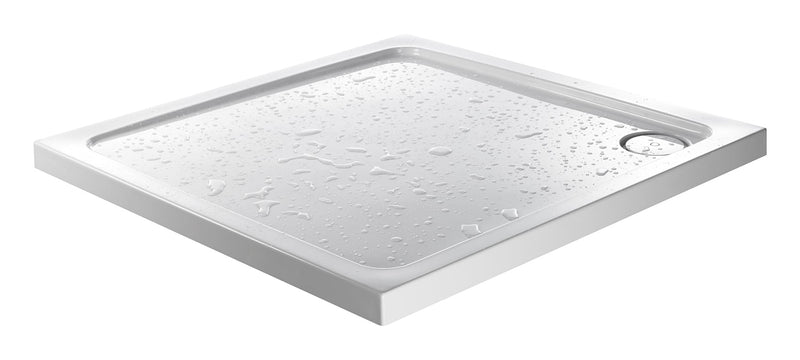 Kartell JT Fusion 45mm rectangular shower tray in gloss white with 90mm waste