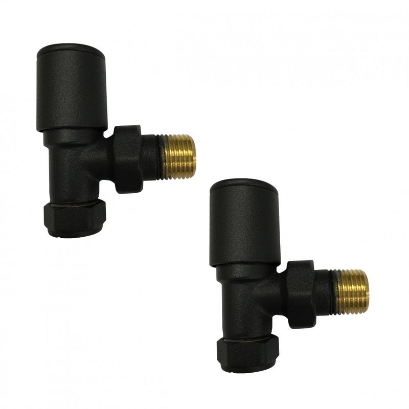 Kartell K-RAD Angled Radiator Valve 15mm Pair Matt Black