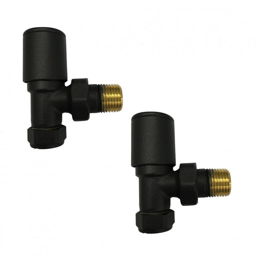 Kartell K-RAD Angled Radiator Valve 15mm Pair Matt Black