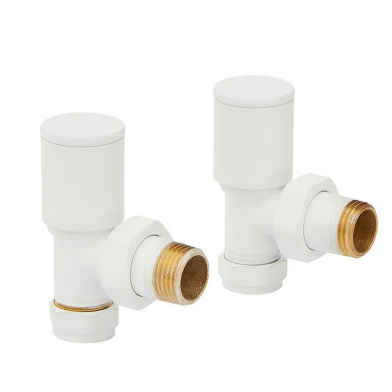 Kartell K-RAD Angled Radiator Valve 15mm Pair White