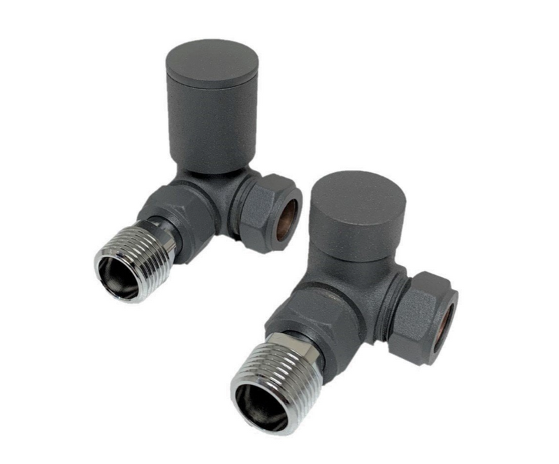 Kartell K-RAD Corner Radiator Valve 15mm Pair Anthracite