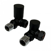 Kartell K-RAD Corner Radiator Valve 15mm Pair Matt Black