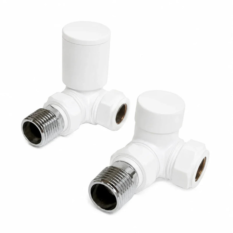 Kartell K-RAD Corner Radiator Valve 15mm Pair White