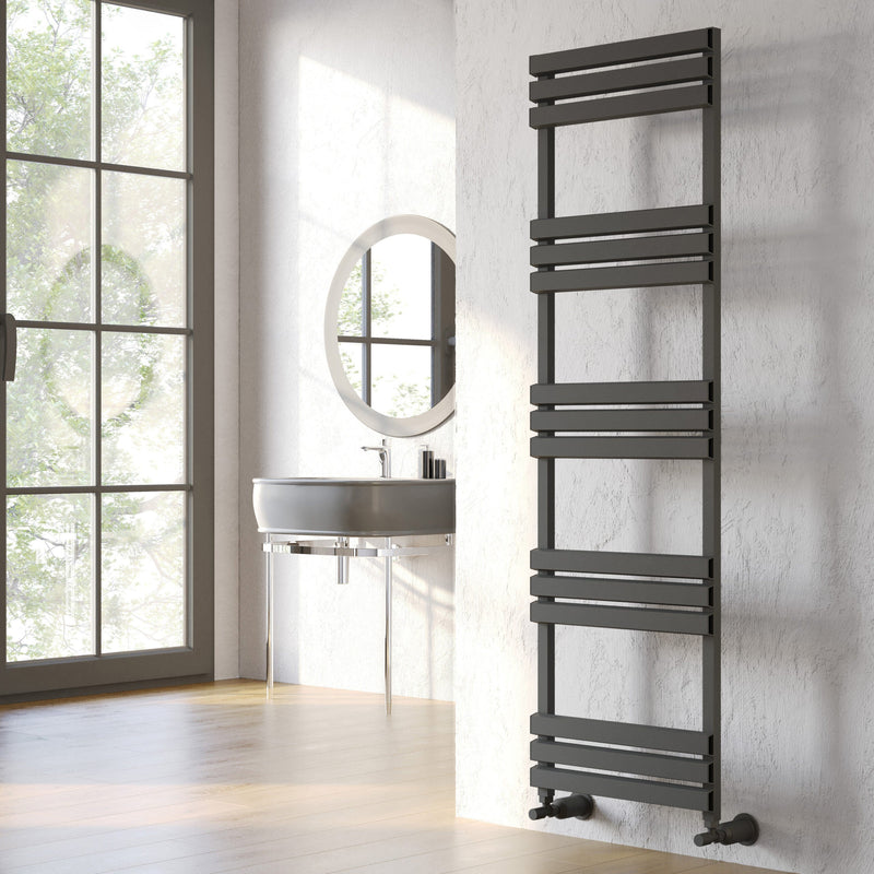 Kartell K-Rad Langley aluminium heated towel rail in textured grey