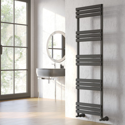 Kartell K-Rad Langley aluminium heated towel rail in textured grey