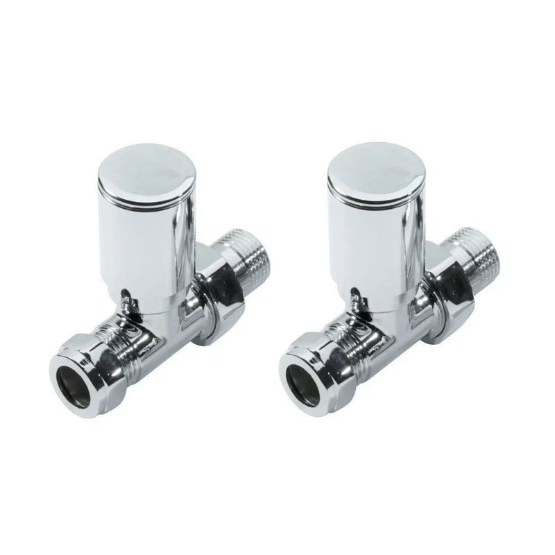 Kartell K-RAD Straight Radiator Valve 15mm Pair Chrome