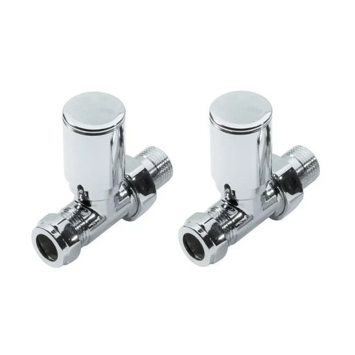 Kartell K-RAD Straight Radiator Valve 15mm Pair Chrome