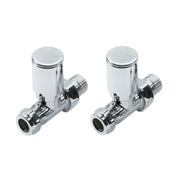 Kartell K-RAD Straight Radiator Valve 15mm Pair Chrome
