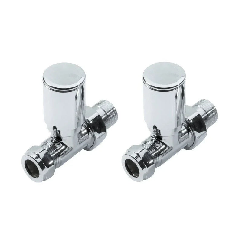 Kartell K-RAD Straight Radiator Valve 15mm Pair Chrome
